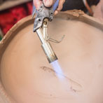 John Higgins at work in his studio 2018